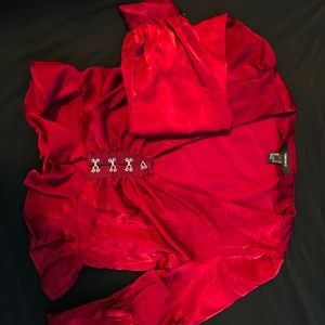 Satin red blouse size s